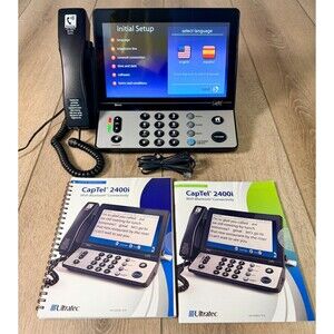 Ultratec CapTel 2400iBT Bluetooth/WiFi Touch Screen Caption Telephone W/ Manual